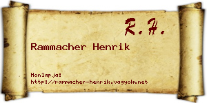 Rammacher Henrik névjegykártya